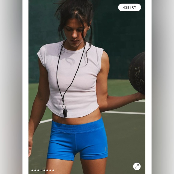 Free People Good Karma Micro Shorts Basic Blue M/L - Picture 6 of 9